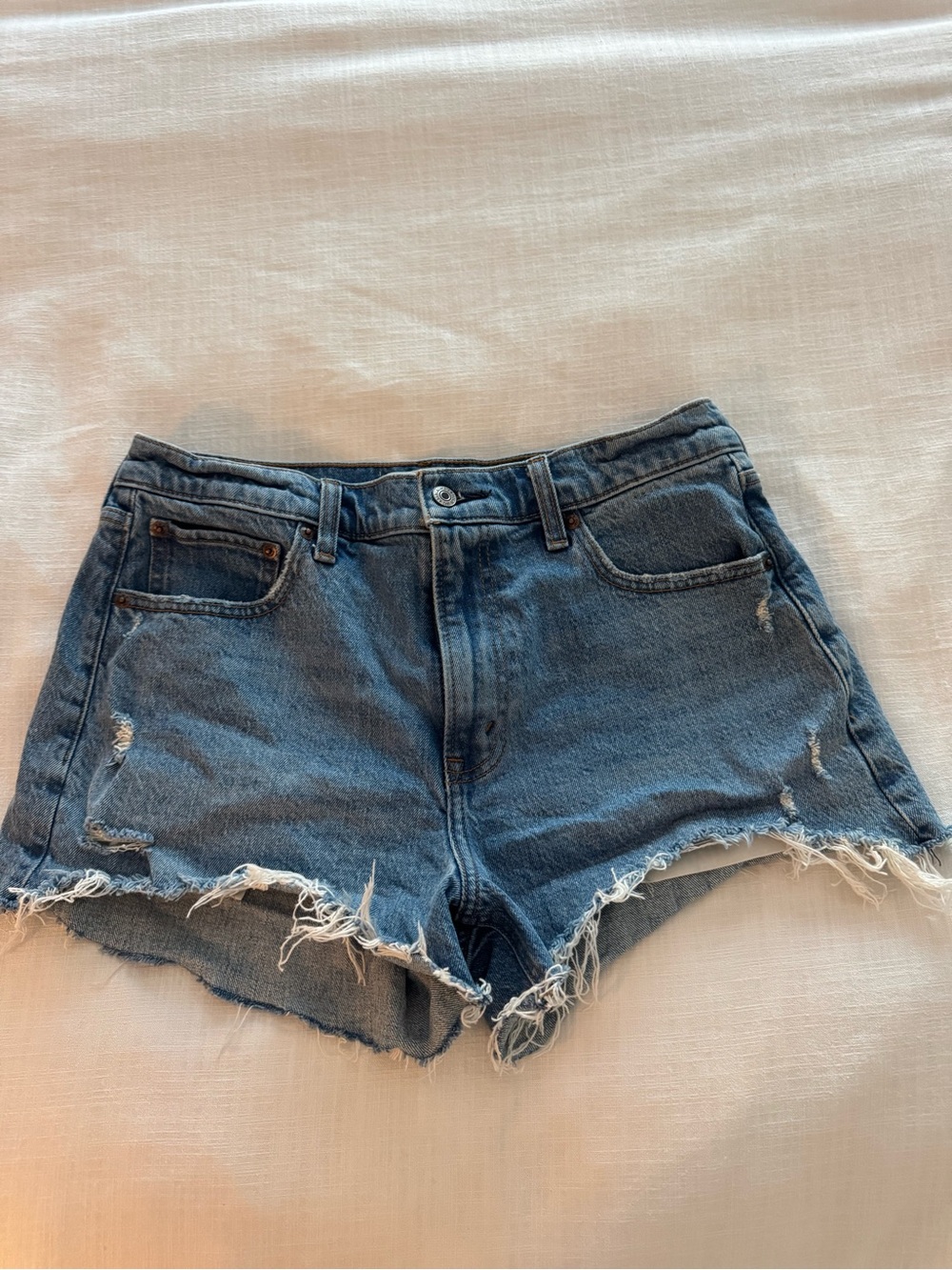 Abercrombie & Fitch Distressed Denim Cutoff Shorts - Blue